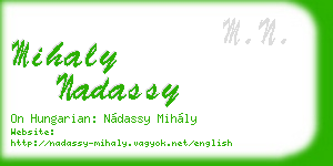 mihaly nadassy business card