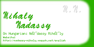 mihaly nadassy business card